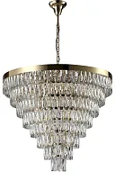 Люстра подвесная хрустальная ABIGAIL SP22 D820 GOLD/TRANSPARENT Crystal Lux прозрачная на 22 лампы, основание золотое в стиле классика 