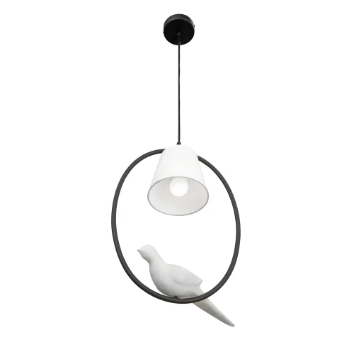Светильник подвесной V2914-1/1S Vitaluce белый 1 лампа, основание чёрное в стиле современный птички фото 3