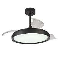 Люстра c вентилятором LED Mistral 8828 Mantra чёрная на 1 лампу, основание чёрное в стиле современный с пультом