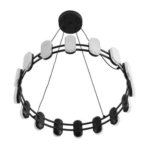 Люстра подвесная LED Ovela 8342/35L Lumion белая на 1 лампу, основание чёрное в стиле современный хай-тек минимализм кольца фото 3 Люстра подвесная LED Ovela 8342/35L Lumion белая на 1 лампу, основание чёрное в стиле современный хай-тек минимализм кольца фото 3