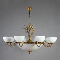 Люстра подвесная  SEVILLE 02140/8 AB AMBIENTE by BRIZZI белая на 16 ламп, основание бронзовое в стиле классический 