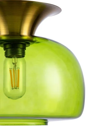 Светильник подвесной Mela V000097 Indigo зелёный 1 лампа, основание бронзовое в стиле современный выдувное фото 3