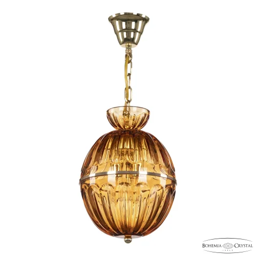 Светильник подвесной 5480/22 G Amber/M-1H Bohemia Ivele Crystal янтарный 3 лампы, основание золотое в стиле классический  фото 2