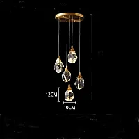 Светильник подвесной CRISTEL ONE D31 193598-26 ImperiumLoft прозрачный на 5 ламп, основание латунь в стиле арт-деко современный 