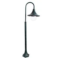 Парковый светильник MALAGA A1086PA-1BG Arte Lamp уличный IP44 зелёный чёрный 1 лампа, плафон прозрачный в стиле классический E27