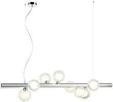 Светильник подвесной Shardin 2165/09/08P Stilfort прозрачный белый 8 ламп, основание хром в стиле современный шар