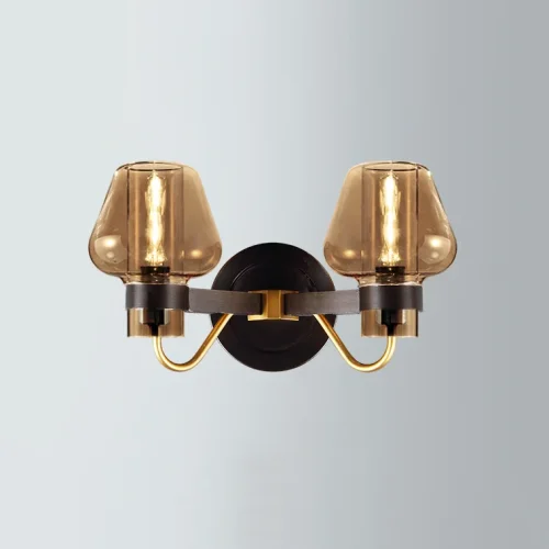 Бра MONTALEMBERT SCONCE BY Studios Черный, Янтарь 185390-26 ImperiumLoft янтарный на 1 лампу, основание золотое в стиле современный скандинавский 