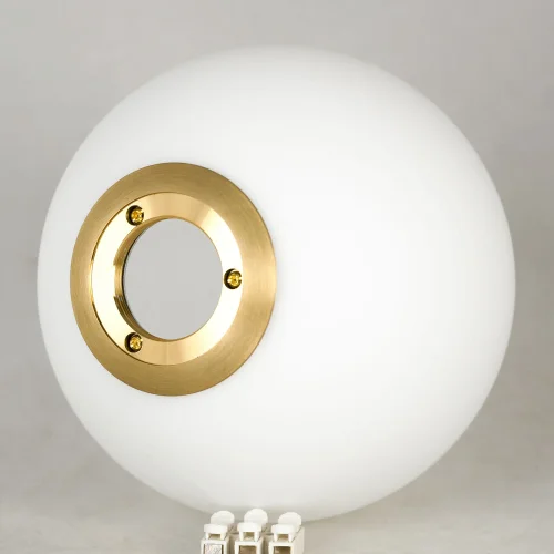 Настольная лампа Cleburne LSP-0612 Lussole белая 1 лампа, основание бронзовое металл в стиле современный  фото 4