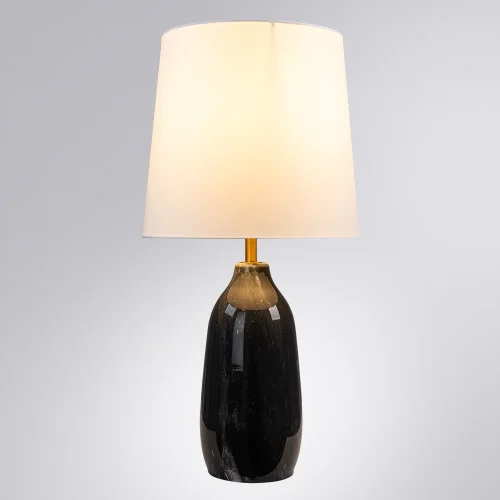 Настольная лампа Rukbat A5046LT-1BK Arte Lamp белая 1 лампа, основание чёрное стекло металл в стиле современный  фото 2