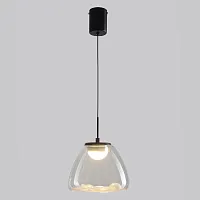 Светильник подвесной LED ARIA SP5W LED Crystal Lux прозрачный на 1 лампу, основание чёрное в стиле современный 