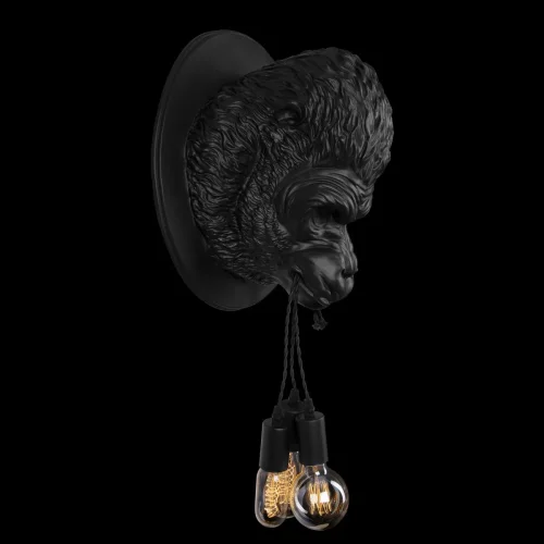 Бра Gorilla 10178 Black LOFT IT без плафона на 3 лампы, основание чёрное в стиле современный обезьяна фото 6