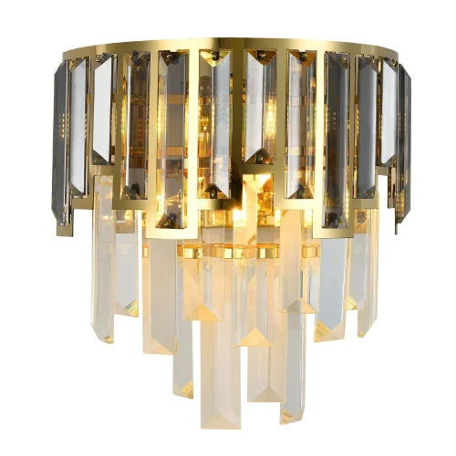 Бра IMPERIUM 76018/2W GOLD PLATED Natali Kovaltseva прозрачный золотой на 2 лампы, основание золотое в стиле классический 