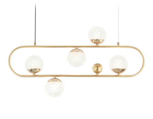 Светильник подвесной TR5433 Ambrella light прозрачный 5 ламп, основание золотое в стиле современный шар фото 5
