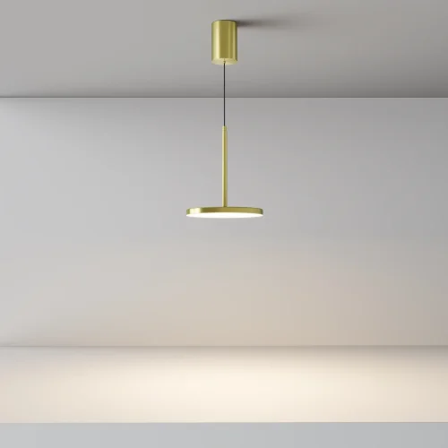Светильник подвесной LED Plato P076PL-L12W3K-BS Maytoni белый на 1 лампу, основание латунь в стиле хай-тек современный фото 4