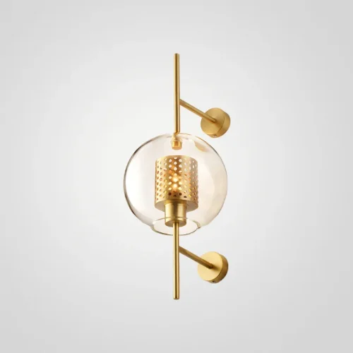 Настенный светильник CATCH WALL ball D55 brass 186792-26 ImperiumLoft прозрачный на 1 лампа, основание латунь в стиле современный 