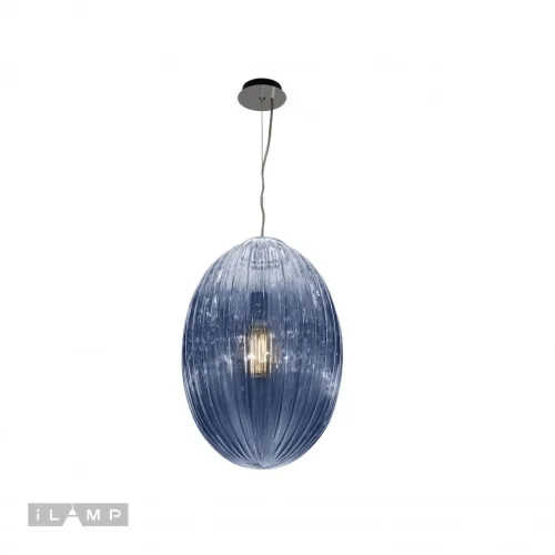 Светильник подвесной Jazz AP9003-1A BU iLamp голубой 1 лампа, основание хром в стиле современный  фото 2