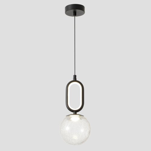 Светильник подвесной ЛЕД CATKIN SP1.1 Crystal Lux белый на 1 лампу, основание чёрное в стиле современный 