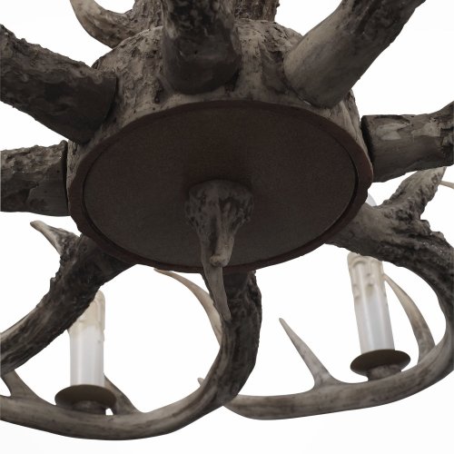 Люстра подвесная Corna SL154.703.08 ST-Luce без плафона на 8 ламп, основание серое в стиле кантри замковый рога фото 5