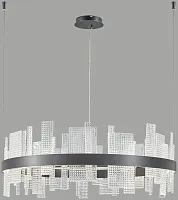 Люстра подвесная LED Lotta WE460.02.023 Wertmark прозрачная на 1 лампа, основание чёрное в стиле модерн 