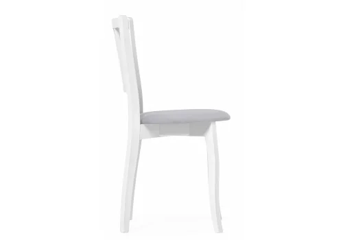 Деревянный стул Айра серый / белый 528929 Woodville, серый/велюр, ножки/массив березы дерево/белый, размеры - ****410*500 фото 3