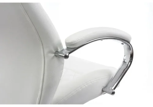 Компьютерное кресло Aragon белое 1738 Woodville, белый/искусственная кожа, ножки/металл/хром, размеры - *1220***620*720 фото 9