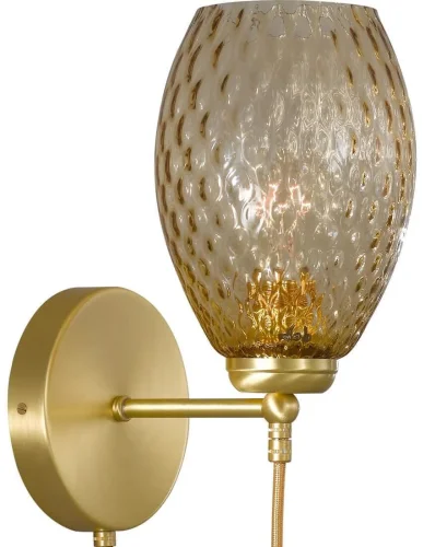 Бра A 10033/1 Reccagni Angelo янтарный на 1 лампа, основание матовое золото в стиле классический современный  фото 3