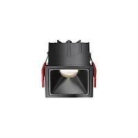 Светильник точечный LED Alfa LED DL043-01-10W4K-SQ-B-1 Maytoni чёрный на 1 лампу, основание чёрное в стиле современный хай-тек квадратный