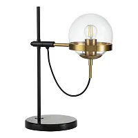 Настольная лампа Faccetta V000109 Indigo прозрачная 1 лампа, основание чёрное металл в стиле скандинавский 