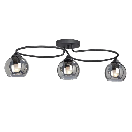 Люстра потолочная V4965-1/3PL Vitaluce чёрная серая на 3 лампы, основание чёрное в стиле арт-деко фото 4 Люстра потолочная V4965-1/3PL Vitaluce чёрная серая на 3 лампы, основание чёрное в стиле арт-деко фото 4