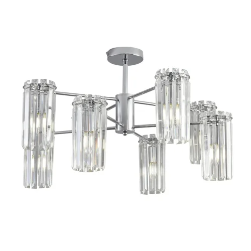 Люстра потолочная хрустальная Favla 8348/8C Lumion прозрачная на 8 ламп, основание хром в стиле классический фото 5 Люстра потолочная хрустальная Favla 8348/8C Lumion прозрачная на 8 ламп, основание хром в стиле классический фото 5