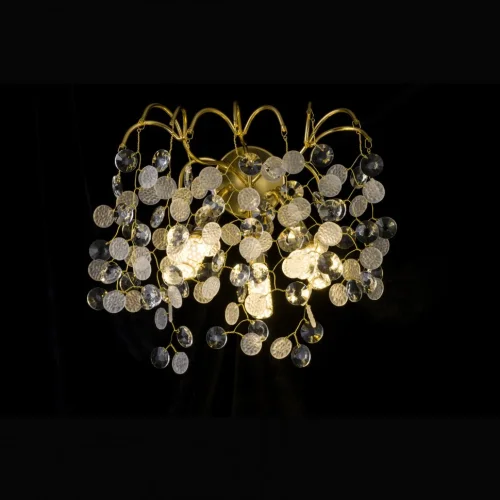 Бра Savage W7204-3 GD iLamp белый на 3 лампы, основание золотое в стиле современный флористика ветви фото 2