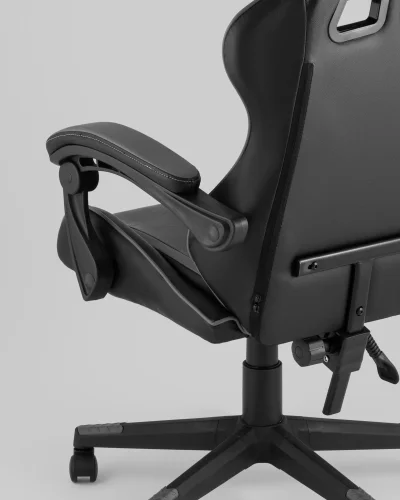 Кресло спортивное TopChairs Shadow, черно-серый УТ000039463 Stool Group, чёрный/экокожа, ножки/полимер/чёрный, размеры - 1170*1270***710*710 фото 8