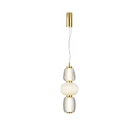 Светильник подвесной LED Pattern MOD267PL-L28G3K Maytoni прозрачный белый на 1 лампу, основание золотое в стиле современный арт-деко 