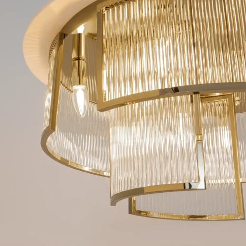 Люстра потолочная Frame MOD174CL-09G Maytoni прозрачная на 9 ламп, основание золотое в стиле современный фото 5