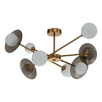 Люстра потолочная Jazz V000164 Indigo белая на 8 ламп, основание латунь в стиле современный шар