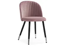 Стул на металлокаркасе Gabi light purple / black 15200 Woodville, розовый/велюр, ножки/металл/чёрный, размеры - ****500*530