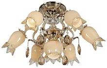 Люстра потолочная LAGUNA WE351.07.307 WERTMARK белая на 7 ламп, основание золотое в стиле классический 