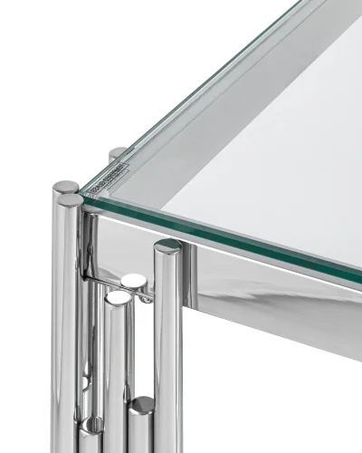 Журнальный столик 55*55 ГЭТСБИ, прозрачное стекло, сталь серебро УТ000000888 Stool Group столешница прозрачная из стекло фото 2
