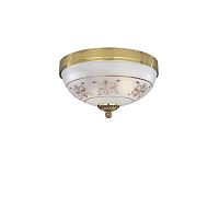 Люстра потолочная  PL 6102/2 Reccagni Angelo белая прозрачная на 2 лампы, основание золотое в стиле классический 