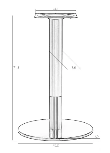 Подстолье обеденное 8001-2-LMS LUCIANO Dobrin столешница из фото 4