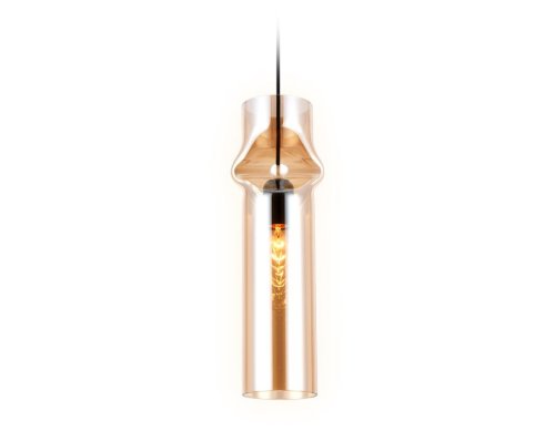 Светильник подвесной TR3560 Ambrella light янтарный 1 лампа, основание чёрное в стиле современный трубочки фото 3