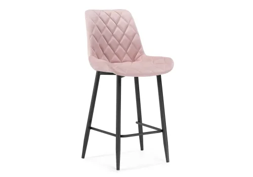 Полубарный стул Баодин К розовый / черный 511150 Woodville, бежевый/велюр, ножки/металл/чёрный, размеры - ****500*620