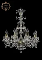 Люстра подвесная хрустальная 11.26.8.200.XL-65.Gd.B Bohemia Art Classic прозрачная на 8 ламп, основание золотое в стиле классический 