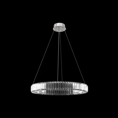 Светильник подвесной LED Crystal ring 10135/600 Chrome LOFT IT прозрачный 1 лампа, основание хром в стиле современный кольца фото 2
