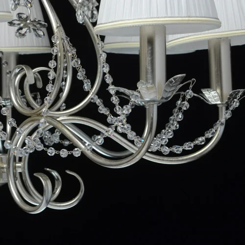 Люстра подвесная Валенсия 299011608 Chiaro бежевая на 8 ламп, основание серебряное в стиле классический  фото 18