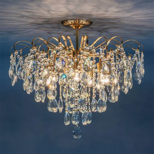 Люстра потолочная Crown 1113/7PL Escada прозрачная на 7 ламп, основание золотое в стиле классический  фото 2