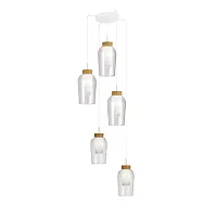 Светильник подвесной Nora 8275 Mantra прозрачный 5 ламп, основание белое в стиле современный каскад