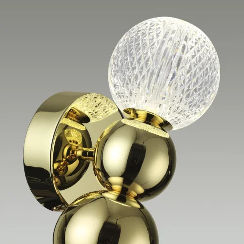 Бра LED Crystal 5008/4WL Odeon Light прозрачный на 1 лампа, основание золотое в стиле современный  фото 5