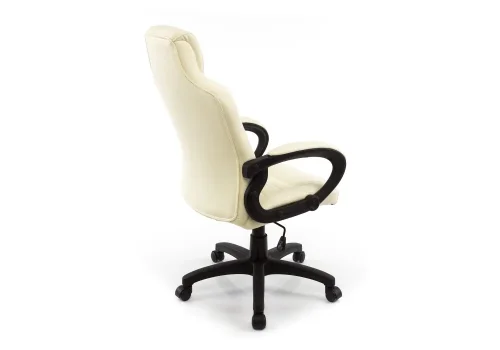 Компьютерное кресло Kadis кремовое 1727 Woodville, кремовый/искусственная кожа, ножки/пластик/чёрный, размеры - *1220***620*750 фото 4