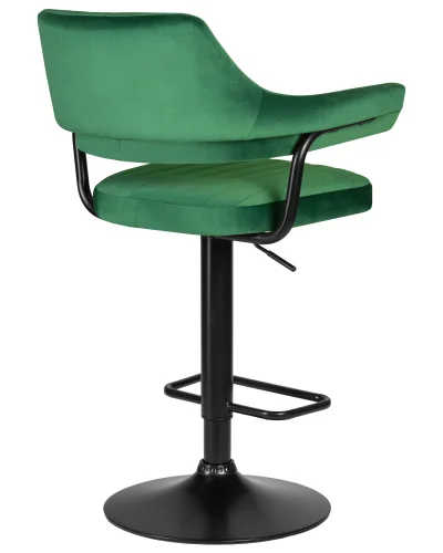 Стул барный набор 2 шт. SET-2 5019_BlackBase-LM CHARLY BLACK, цвет сиденья зеленый велюр (MJ9-88), цвет основания черный Dobrin, /велюр, ножки/металл/чёрный, размеры - 990*1200***610*540 фото 5